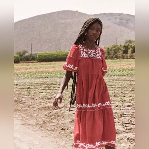 The GREAT. Heirloom dress in cherry red 1 ( small )